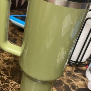 Starbucks Olive Green Pearl Stanley 40oz Tumbler Glitter Fall Release 2024 New